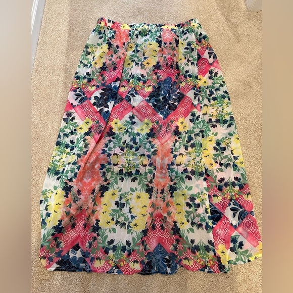 Swim by Cacique Floral Print Maxi Skirt Cover Up Elastic Waist Plus Size 18/20 - Picture 3 of 3